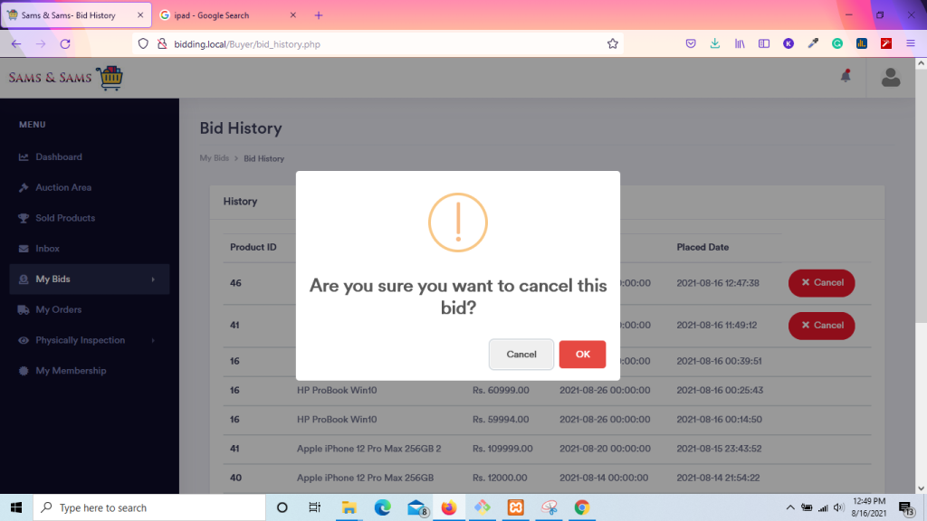 online auction system php mysql 11