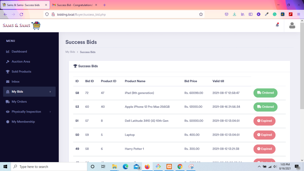 online auction system php mysql 11