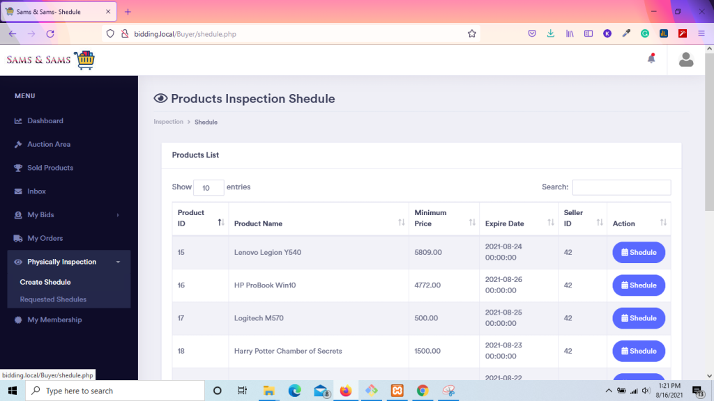 online auction system php mysql 11