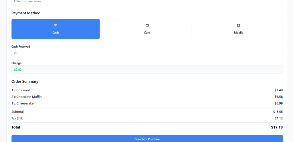 POS system react vite and typescript 4
