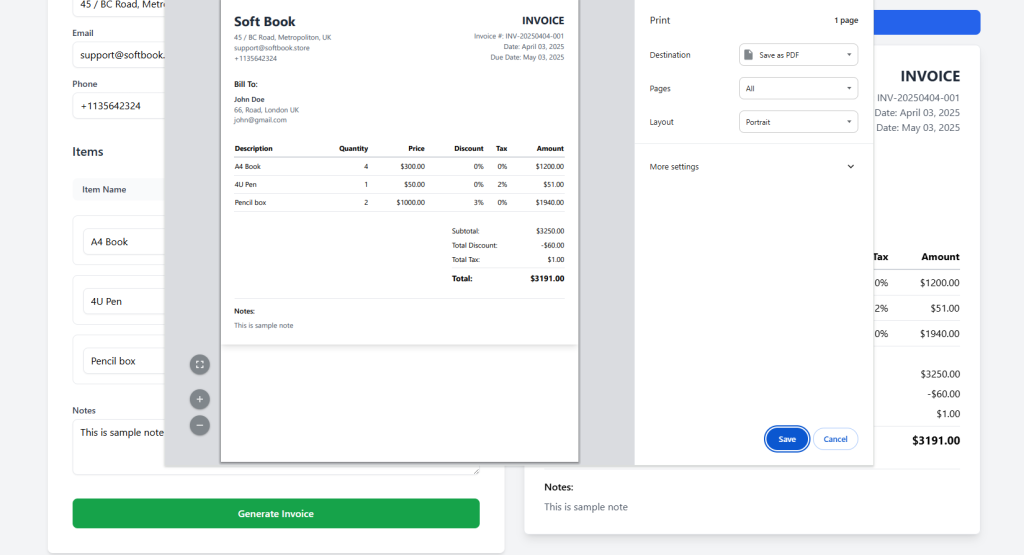Invoice Generator System React Vite TS 1
