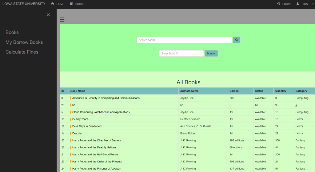 Library Management System PHP MySQL 2