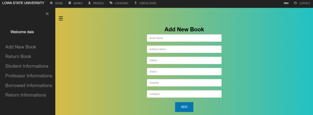 Library Management System PHP MySQL 8